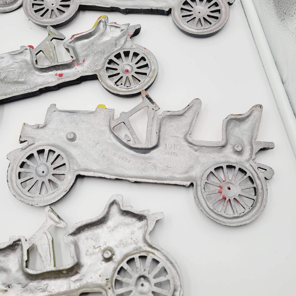 1910 Buick metal Garage Art Antique Aluminum Classic Cars Lot of 5