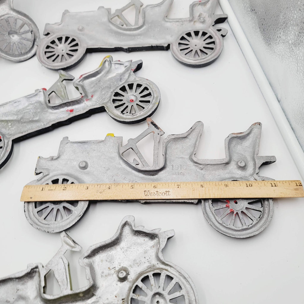 1910 Buick metal Garage Art Antique Aluminum Classic Cars Lot of 5