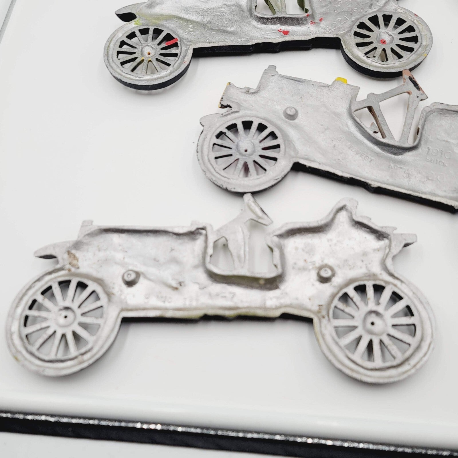 1910 Buick metal Garage Art Antique Aluminum Classic Cars Lot of 5