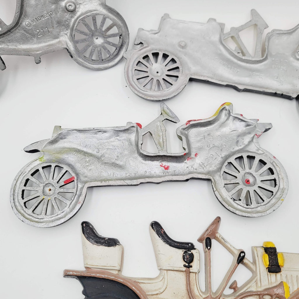 1910 Buick metal Garage Art Antique Aluminum Classic Cars Lot of 5