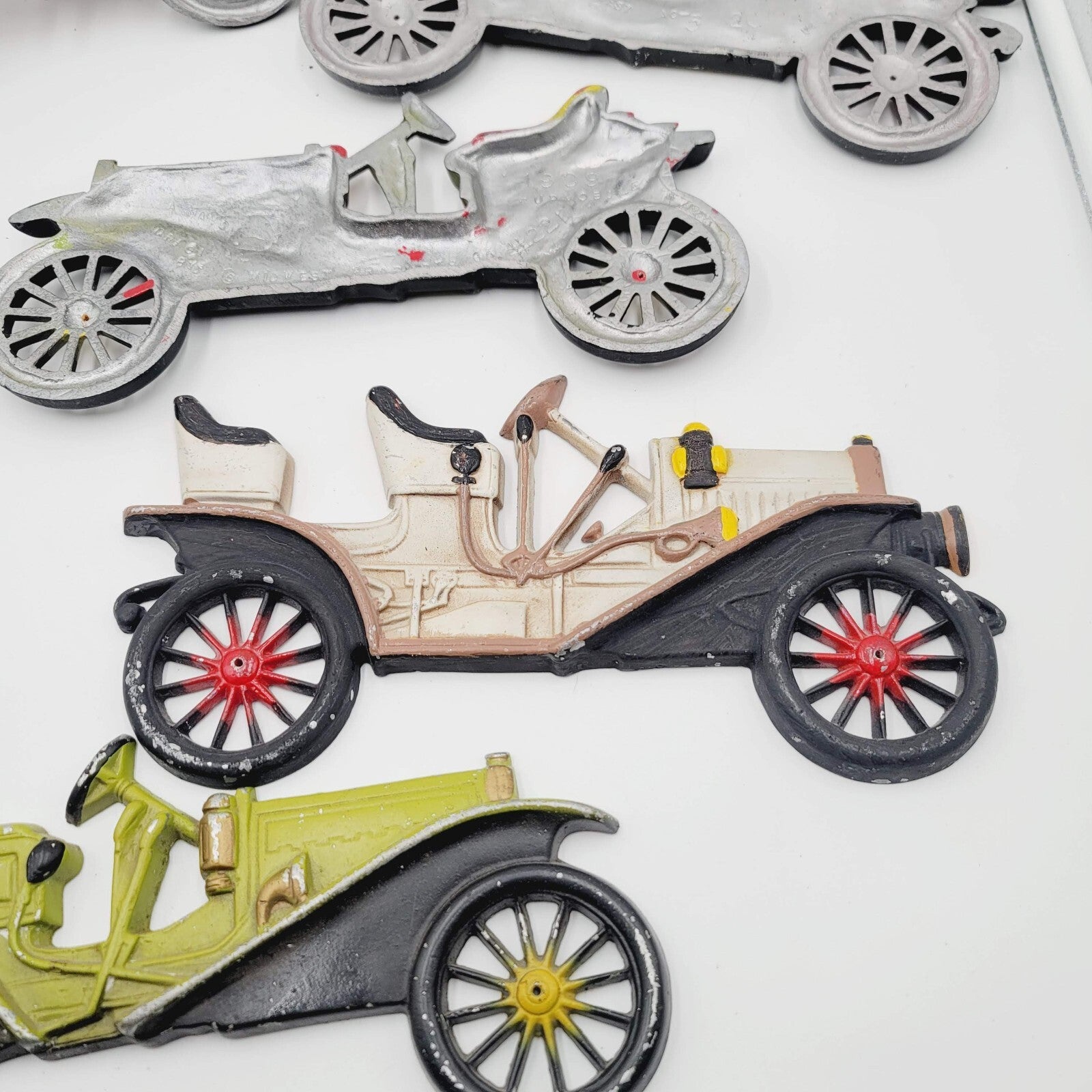 1910 Buick metal Garage Art Antique Aluminum Classic Cars Lot of 5