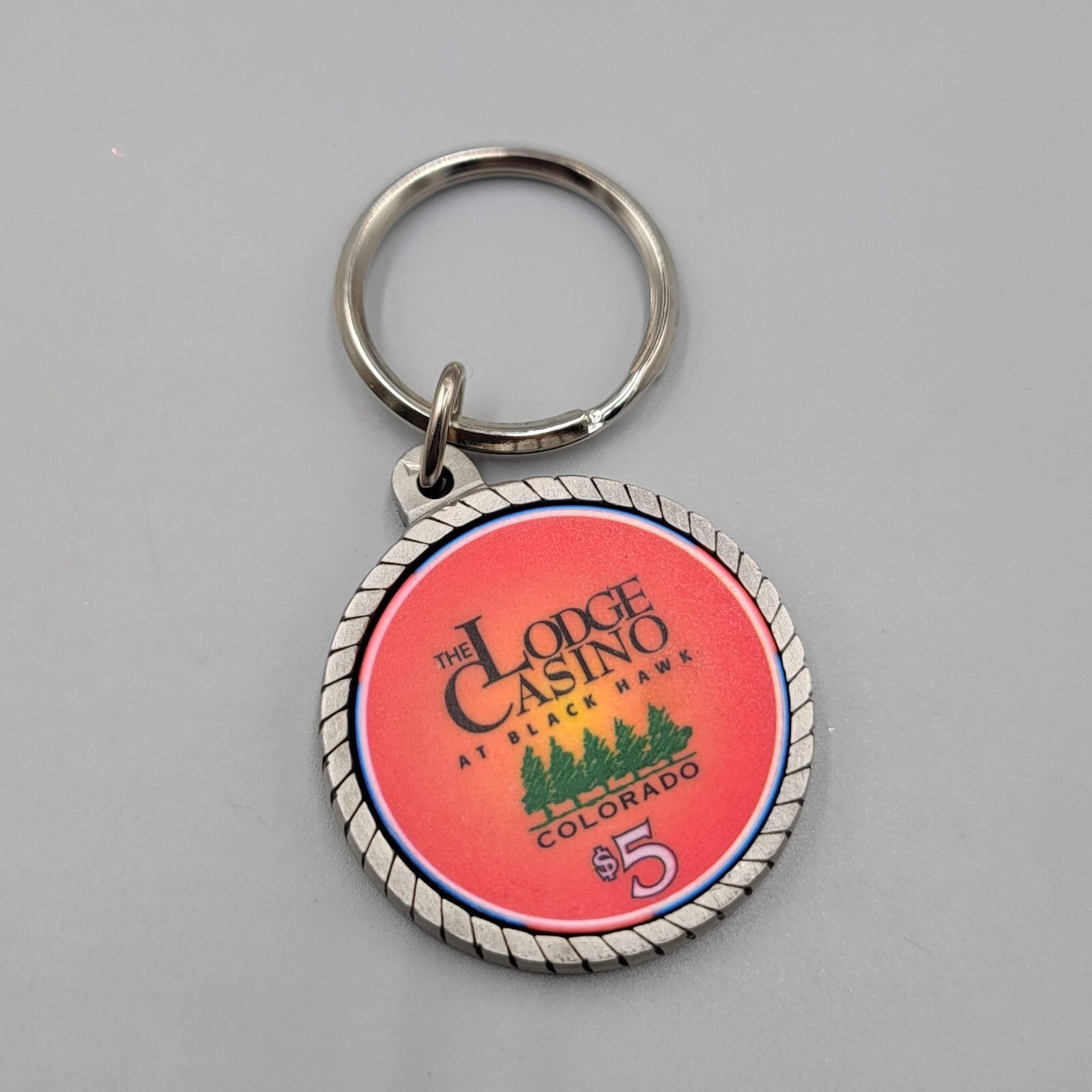 $5 Token Lodge Casino Keychain at Black Hawk  Colorado NWOT
